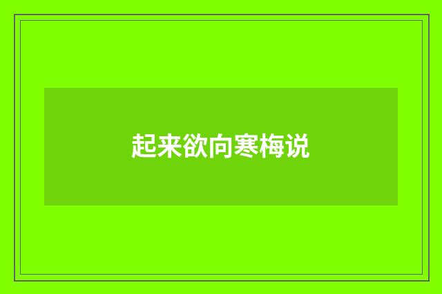 起来欲向寒梅说