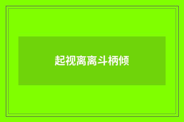 起视离离斗柄倾