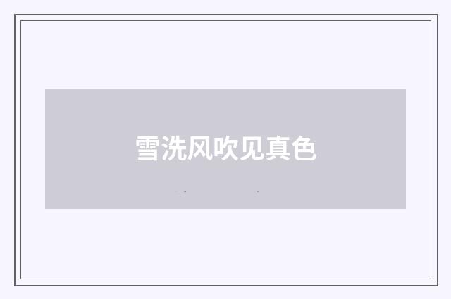 雪洗风吹见真色