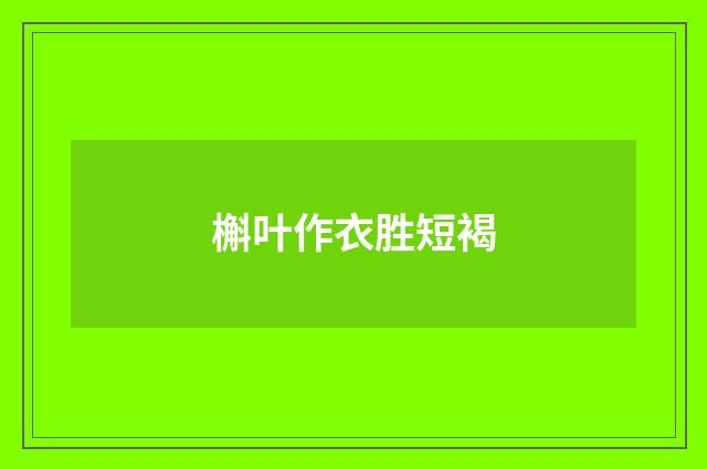 槲叶作衣胜短褐