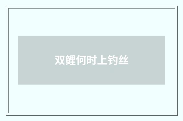 双鲤何时上钓丝