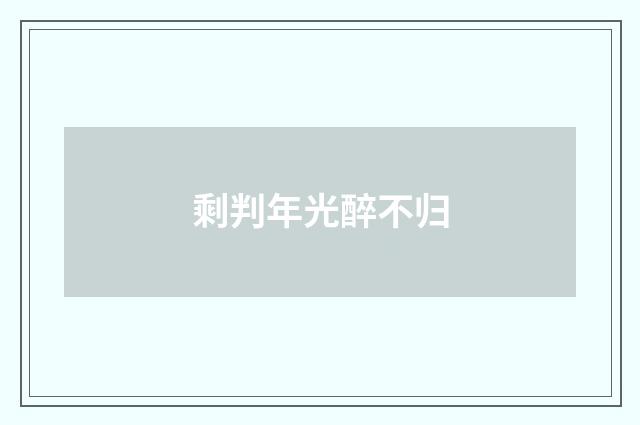 剩判年光醉不归