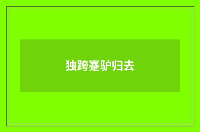 独跨蹇驴归去