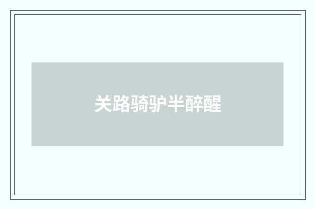 关路骑驴半醉醒