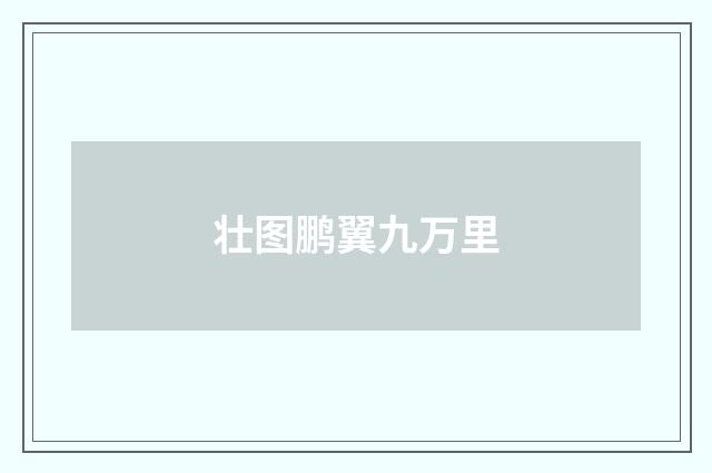 壮图鹏翼九万里