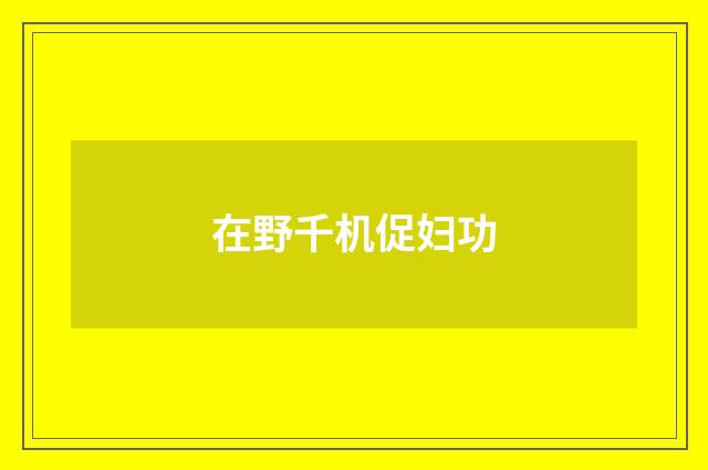 在野千机促妇功