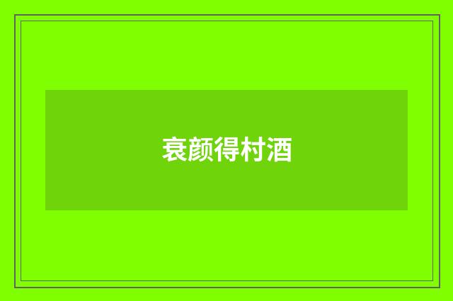 衰颜得村酒