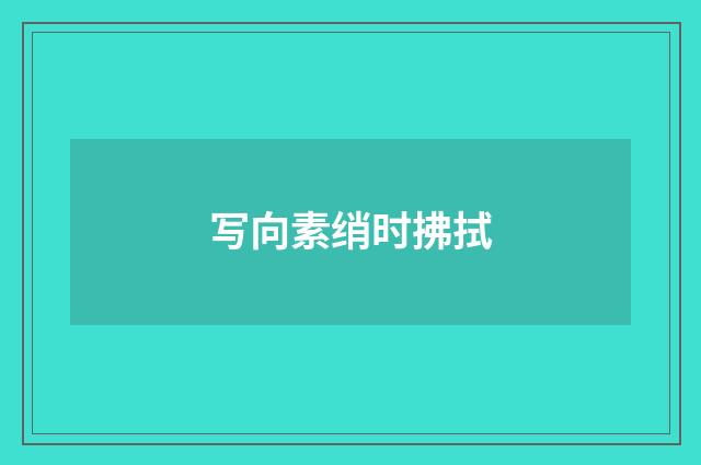 写向素绡时拂拭