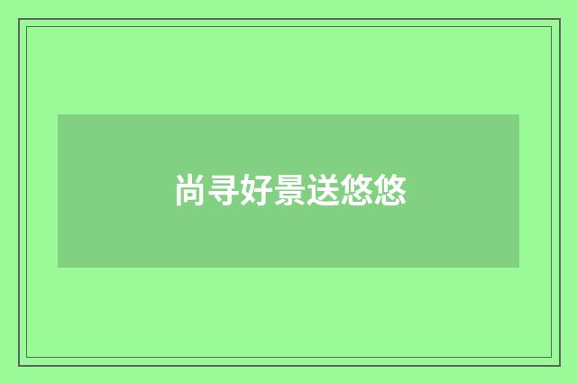 尚寻好景送悠悠