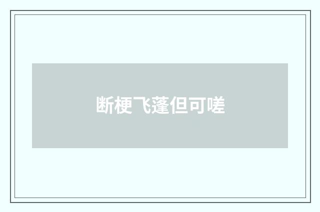 断梗飞蓬但可嗟