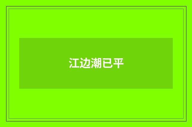 江边潮已平