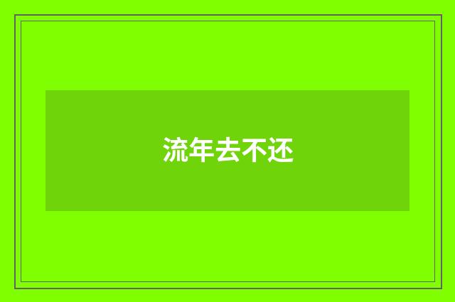 流年去不还