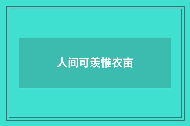 人间可羡惟农亩