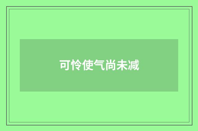 可怜使气尚未减
