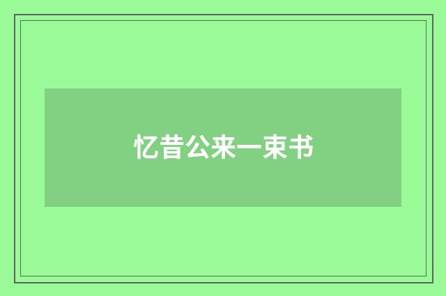 忆昔公来一束书