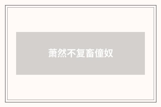 萧然不复畜僮奴