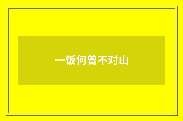 一饭何曾不对山