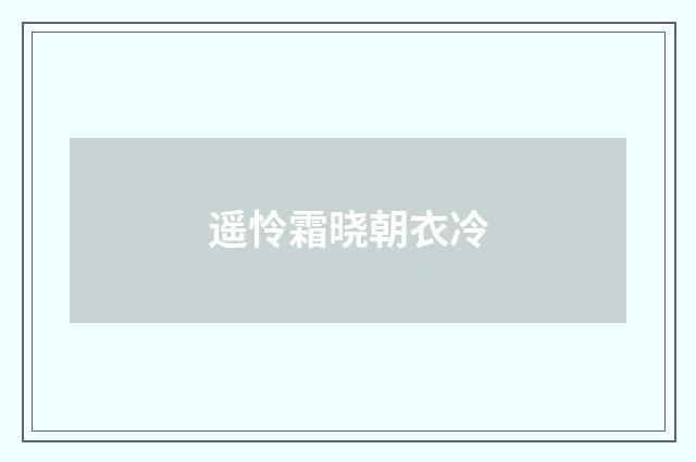 遥怜霜晓朝衣冷