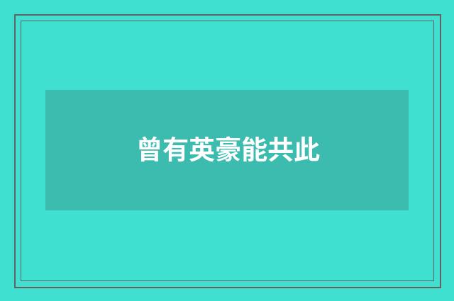 曾有英豪能共此