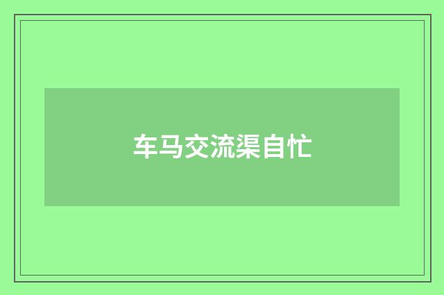 车马交流渠自忙