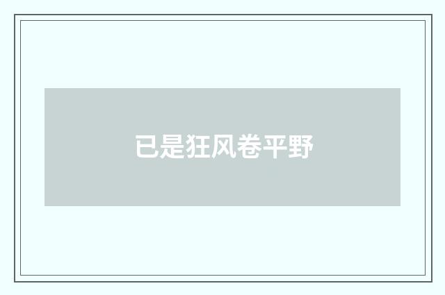 已是狂风卷平野