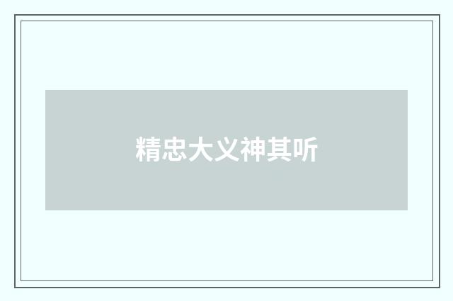 精忠大义神其听