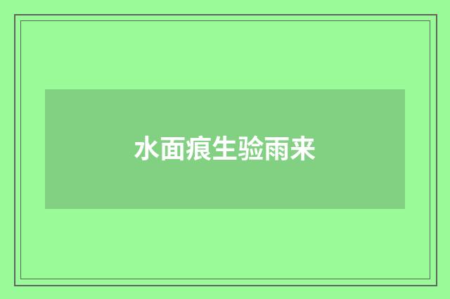 水面痕生验雨来