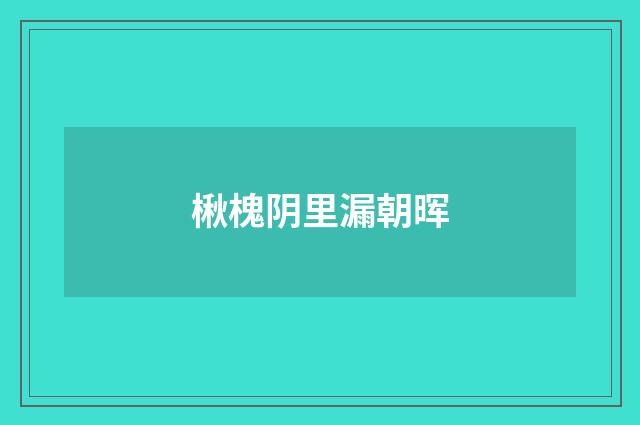 楸槐阴里漏朝晖
