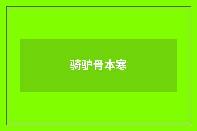 骑驴骨本寒