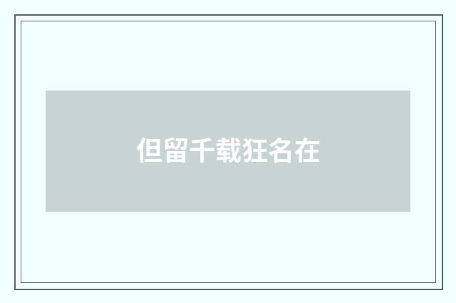 但留千载狂名在