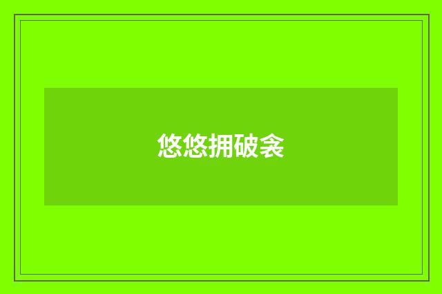 悠悠拥破衾