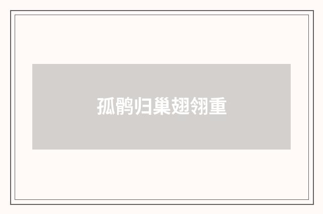 孤鹘归巢翅翎重