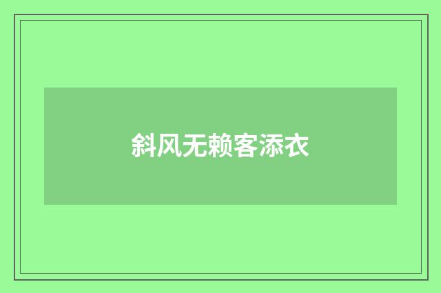 斜风无赖客添衣