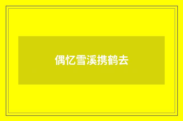 偶忆雪溪携鹤去