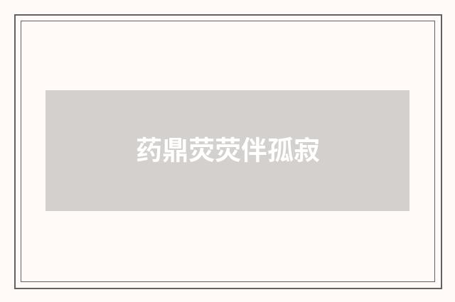 药鼎荧荧伴孤寂