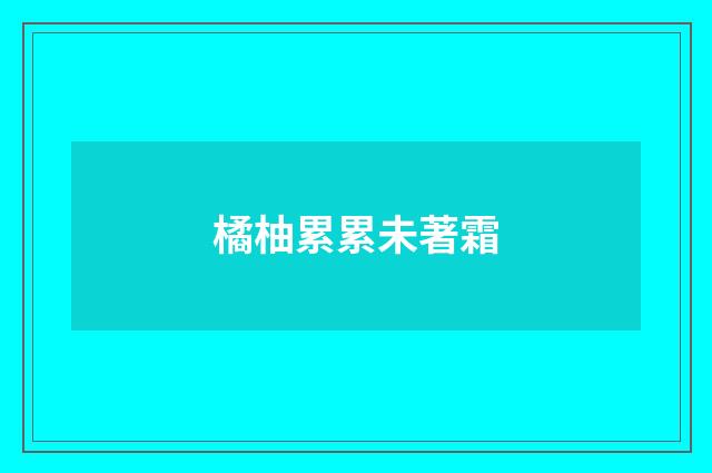 橘柚累累未著霜