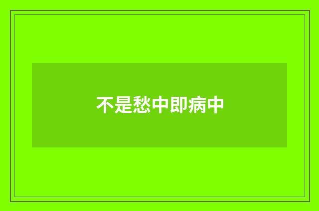 不是愁中即病中