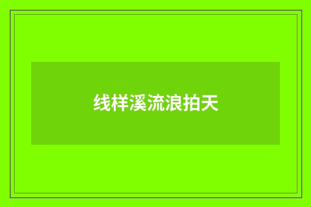线样溪流浪拍天