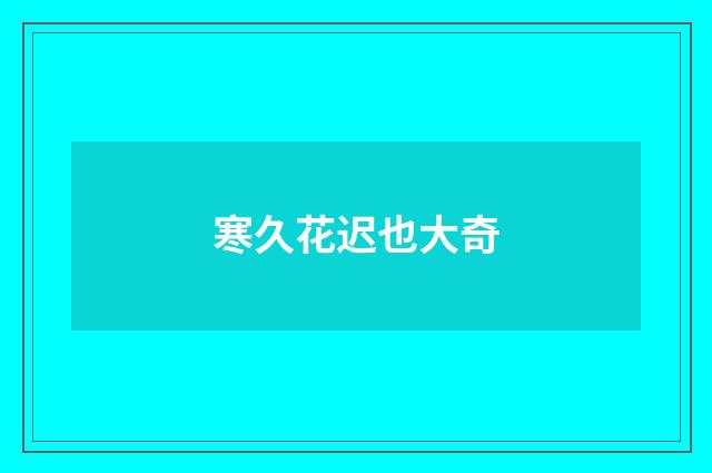 寒久花迟也大奇