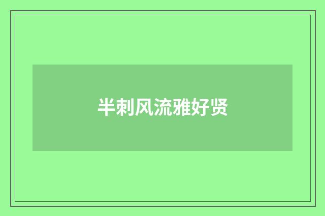 半刺风流雅好贤