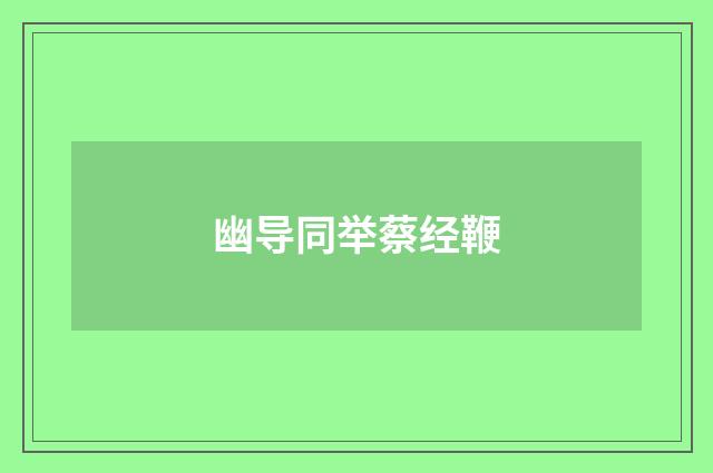 幽导同举蔡经鞭