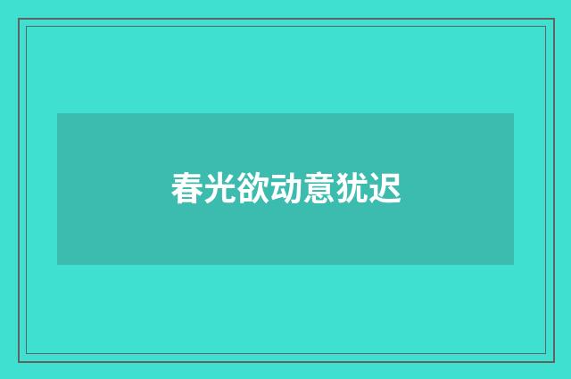 春光欲动意犹迟