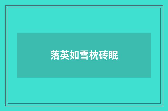 落英如雪枕砖眠