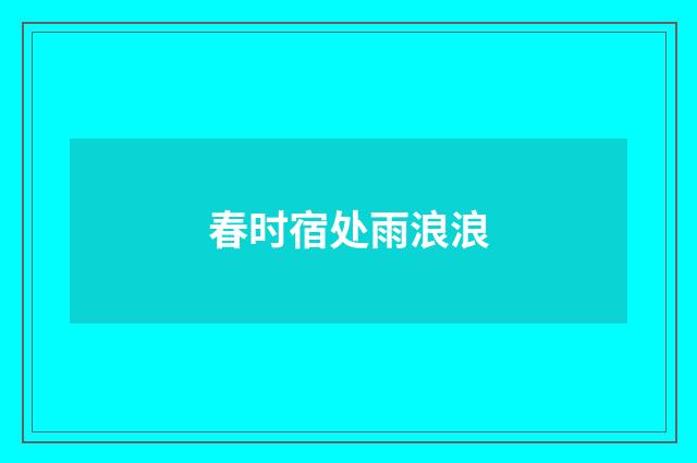 春时宿处雨浪浪
