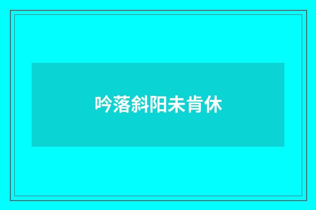 吟落斜阳未肯休