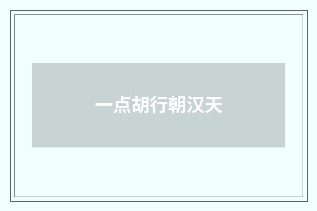 一点胡行朝汉天