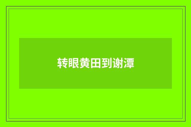 转眼黄田到谢潭