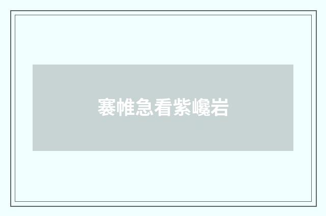 褰帷急看紫巉岩