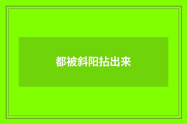 都被斜阳拈出来