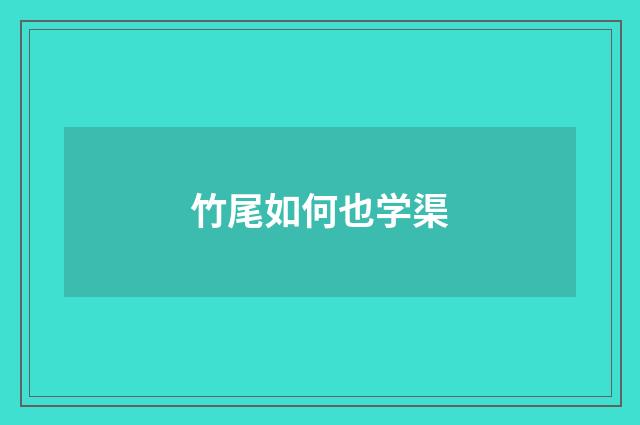 竹尾如何也学渠